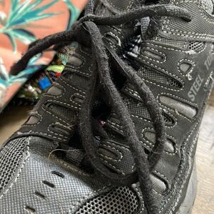 Skechers Steel Toe Black Work Shoe, Size 9.5